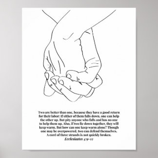 Póster Ecclesiastes 4:9-12 A Cord de Tres Extraños...