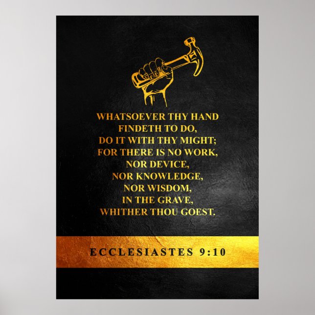 Póster Ecclesiastes 9:10 Biblia Verse (Frente)