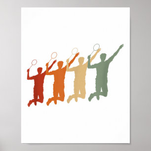 Póster Ecg Heartbeat Badminton Player Shuttle Smas deport