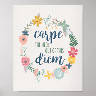 Póster Echa un vistazo a esta motivación floral diem