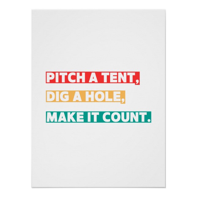 Póster Echa una carpa, cava un agujero, hazlo contar - Ca (Anverso)