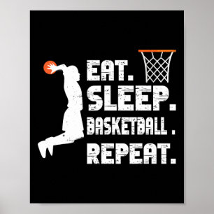 Póster Eche Sleep Basketball Repetir deportes de balonces