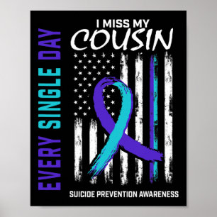 Póster Echo de menos a mi primo Amer por la prevención de