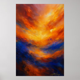 Póster Echoes Beneath Flame Abstract