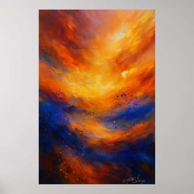 Póster Echoes Beneath Flame Abstract (Frente)