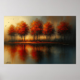 Póster Echoes of Emberlight Landscape