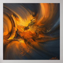 Póster Echoes of Flame Abstract