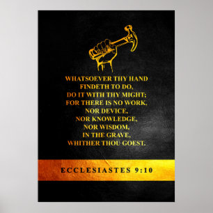 Póster Eclesiastes 9:10 Biblia Verse
