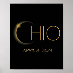 Póster Eclipse 2024 Camisa Eclipse Solar Total Ohio