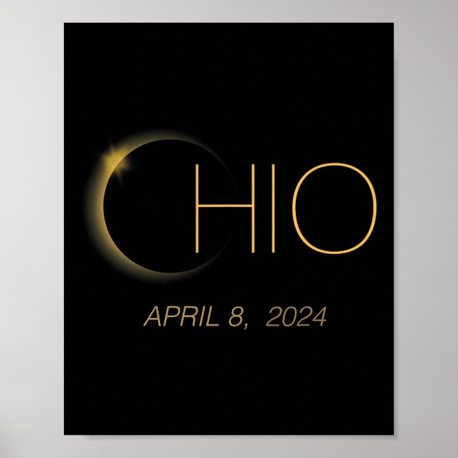 Póster Eclipse 2024 Camisa Eclipse Solar Total Ohio (Frente)