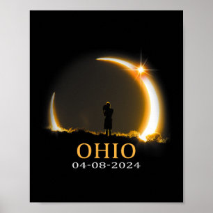Póster Eclipse 2024 Ohio Eclipse solar total 1