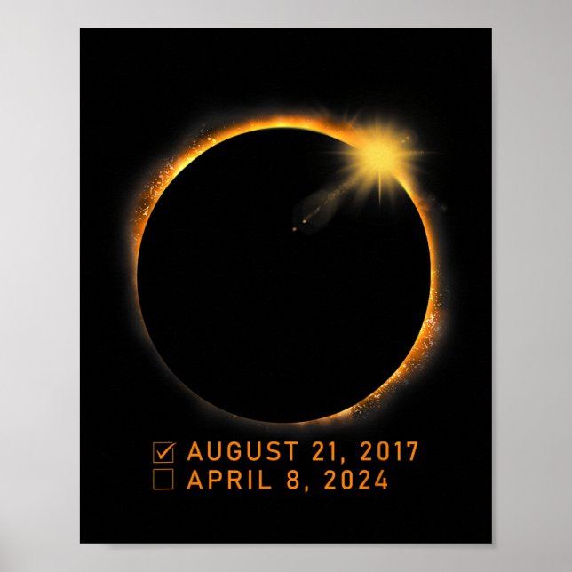 Póster Eclipse Checklist Total Eclipse Solar 8 de abril d (Frente)
