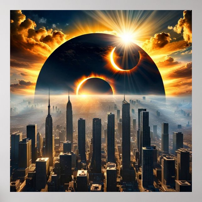 Póster Eclipse de ciudad 2024 (City eclipse poster)