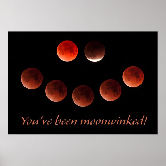 Póster Eclipse de marzo de 2026 Luna guiñando (Frente)