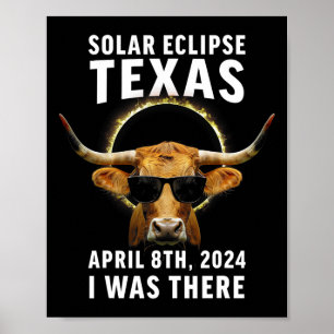 Póster Eclipse De Texas S Abril 8 2024 Estuve Allí Ganado