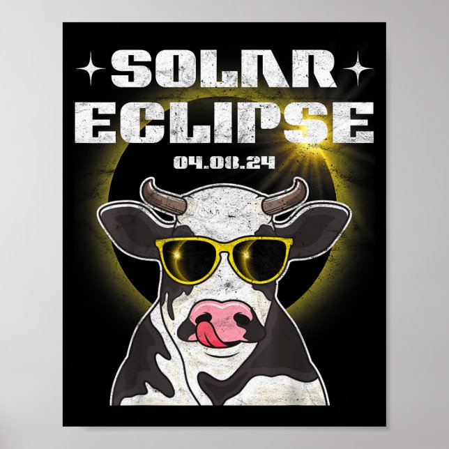 Póster Eclipse Divertido América Totalidad Total Solar (Frente)