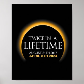 Póster Eclipse Dos Veces En Eclipse Solar 2024