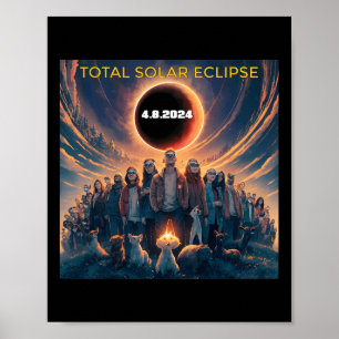 Póster Eclipse Gles Total Eclipse Solar 2024
