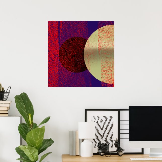 Póster Éclipse lunaire - abstrait (Oficina en casa)