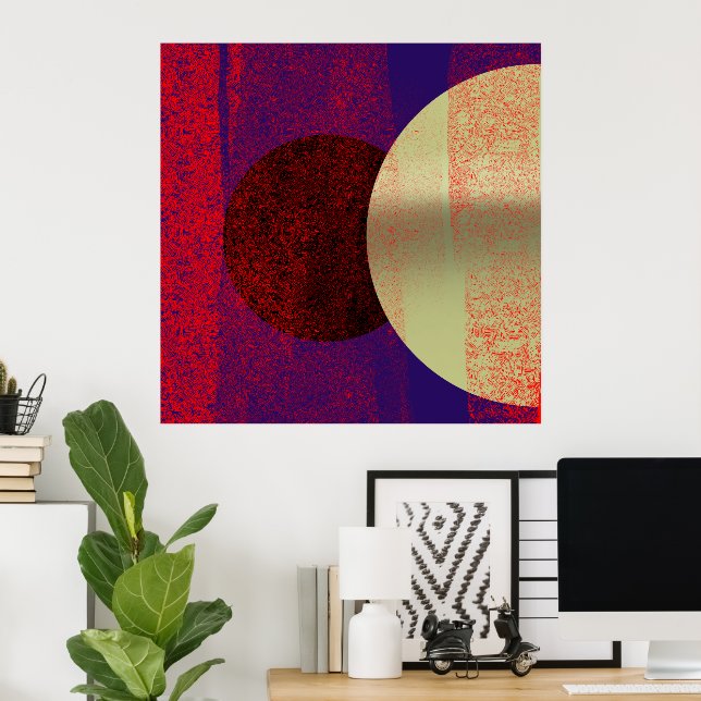 Póster Éclipse lunaire - abstrait (Oficina en casa)