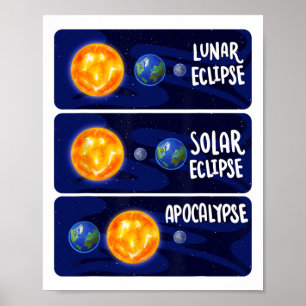 Póster Eclipse lunar Apocalipsis solar Astrología Ciencia
