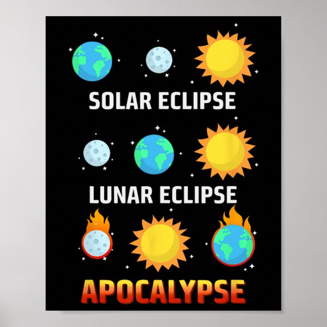 Póster Eclipse Lunar Eclipse Apocalipsis Funny Eclipse (Frente)