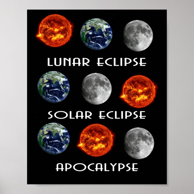 Póster Eclipse lunar Eclipse solar Apocalipsis (Frente)