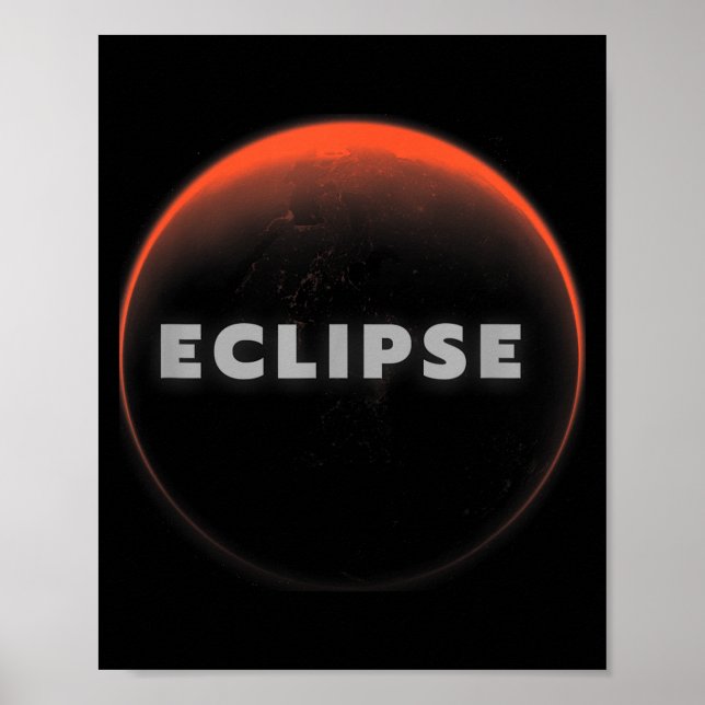 Póster Eclipse Lunar Solar Total Universal Eclipse Total  (Frente)