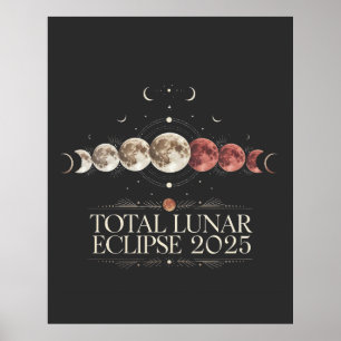 Póster Eclipse lunar total 2025 Astronomía Noroeste de Es