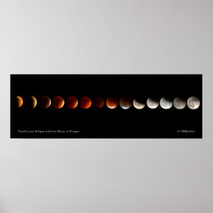 Póster Eclipse lunar total con la luna en peligro