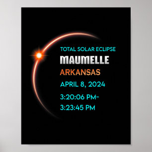 Póster Eclipse Maumelle Arkansas Eclipse Solar Total 2024