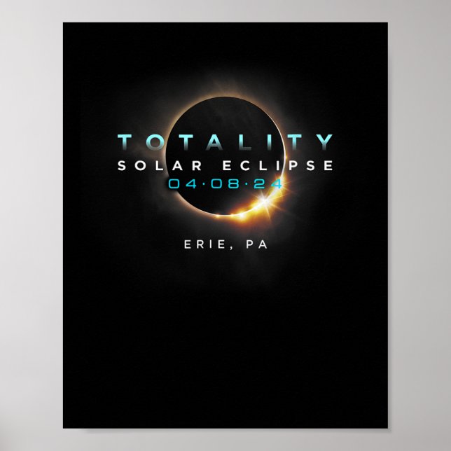 Póster Eclipse oficial Solar 2024 Erie (Frente)