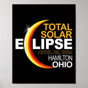 Póster Eclipse solar 2024 040824 Eclipse de Hamilton 2024