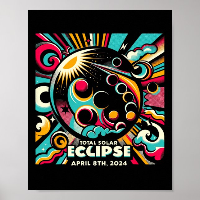 Póster Eclipse solar 2024 04.08.24 Eclipse Mens Womens Ki (Frente)