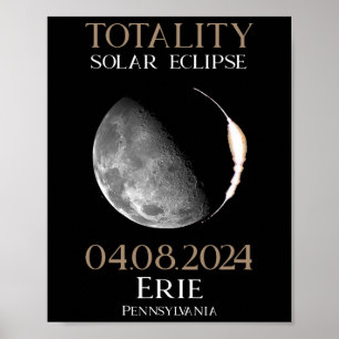 Póster Eclipse solar 2024 04.08.24 Erie Pennsylvania
