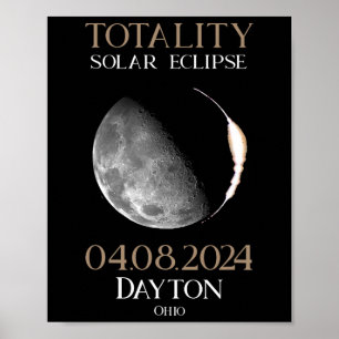 Póster Eclipse solar 2024 04 Dayton Ohio