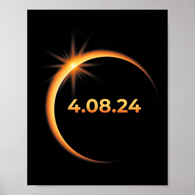 Póster Eclipse solar 2024 América Totalidad 04 08 24 Prim (Frente)