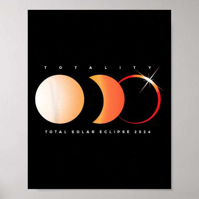 Póster Eclipse solar 2024 Astronomía total Eclipse Sun Gr (Frente)