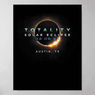 Póster Eclipse solar 2024 Austin