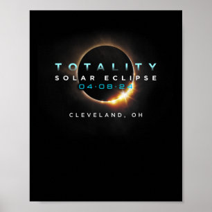 Póster Eclipse solar 2024 Cleveland