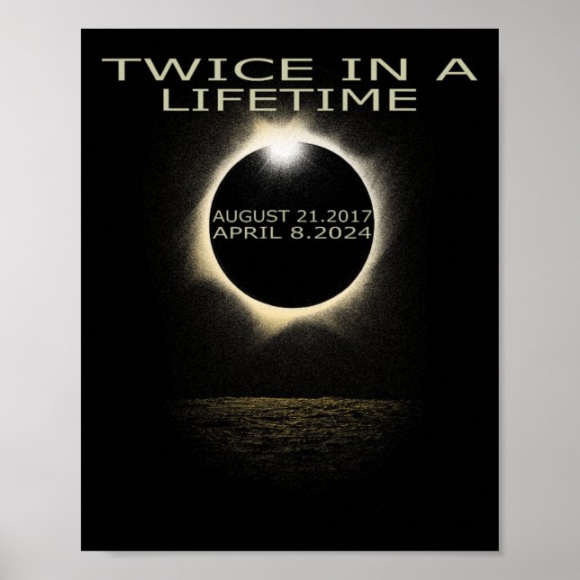 Póster Eclipse Solar 2024 Dos Veces En Eclipse Solar De P (Frente)