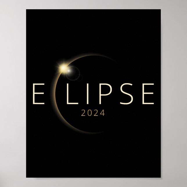 Póster Eclipse solar 2024 Eclipse solar total 4.08.24 (Frente)