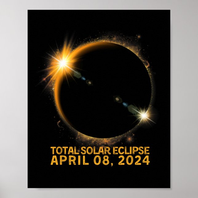 Póster Eclipse solar 2024 Eclipse solar total 4.08.24 (Frente)