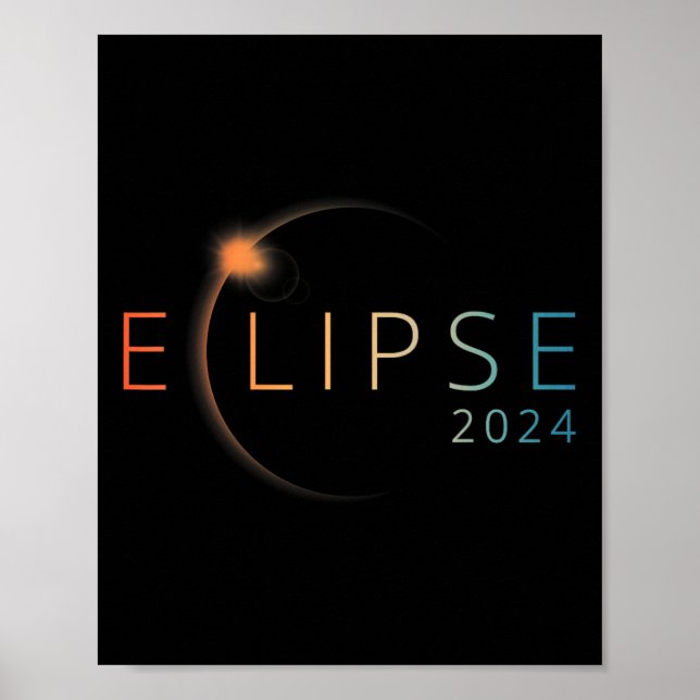 Póster Eclipse solar 2024 Eclipse solar total 4.08.24 (Frente)