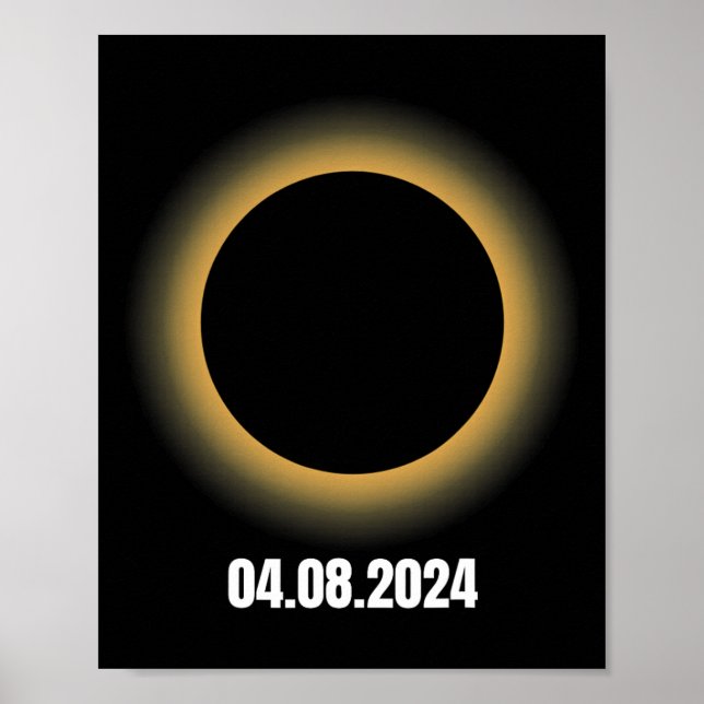 Póster Eclipse solar 2024 Eclipse solar total 4.08.24 (Frente)
