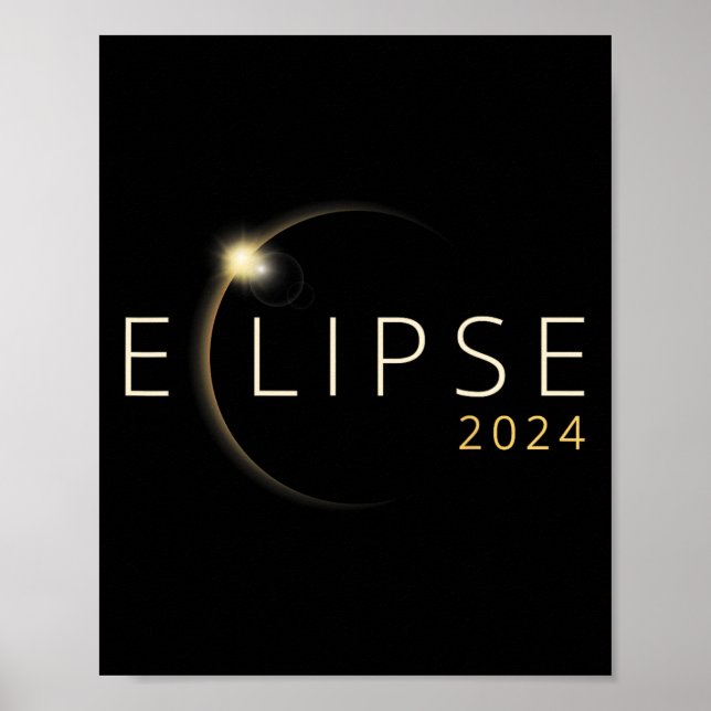 Póster Eclipse solar 2024 Eclipse solar total 4.08.24 1 (Frente)