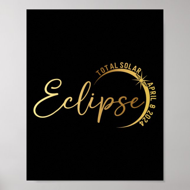 Póster Eclipse solar 2024 Eclipse solar total 4.08.24 1 (Frente)