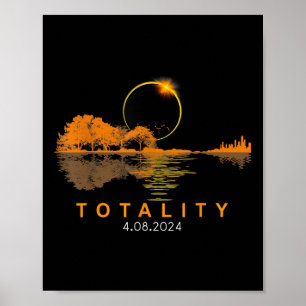 Póster Eclipse solar 2024 Eclipse solar total 4.08.24 Gui
