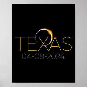 Póster Eclipse solar 2024 Eclipse solar total de Texas