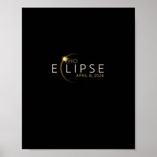 Póster Eclipse solar 2024 Eclipse solar total Ohio